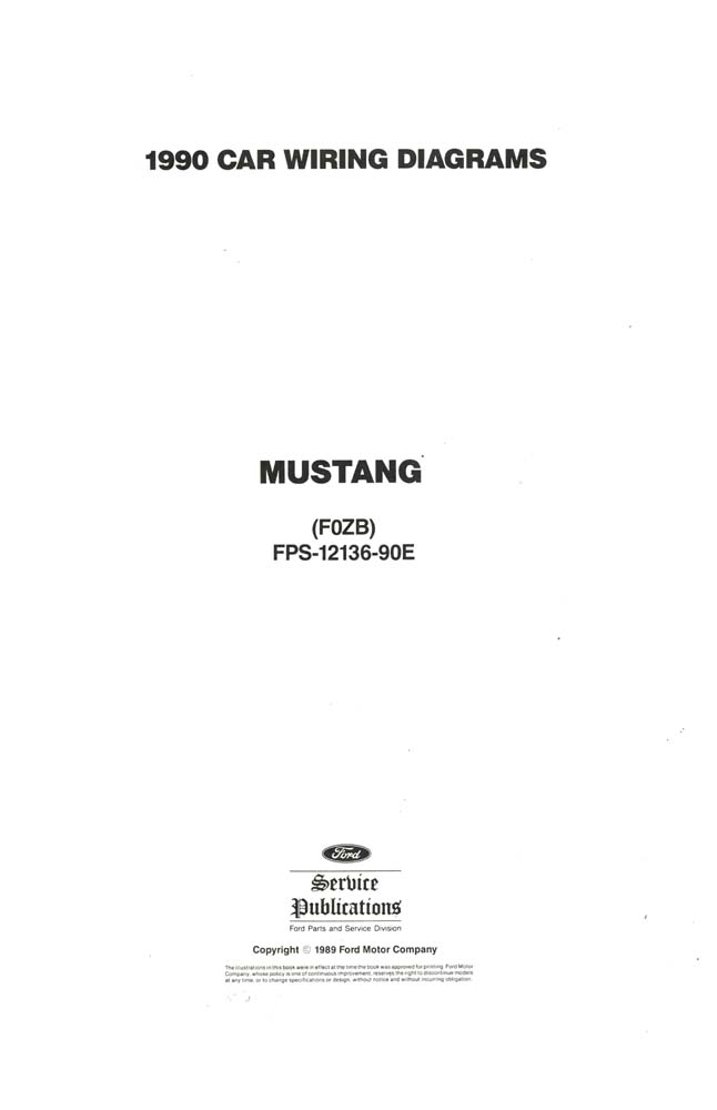 1990 Ford Mustang Wiring Diagrams Manual