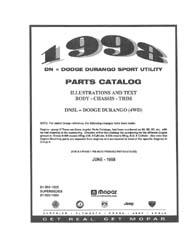 1998 Dodge Durango Part Numbers Book List Guide Interchange Drawings