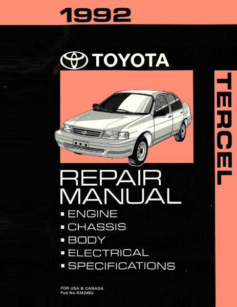 1992 Toyota Tercel Shop Service Repair Manual