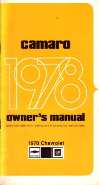 1978 Chevrolet Camaro Owner's Manual