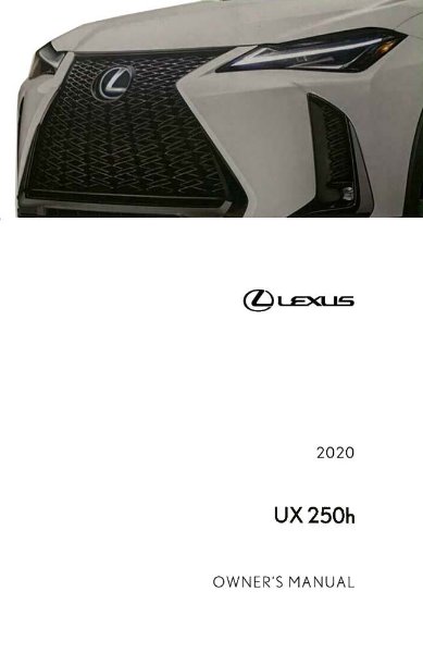 2020 Lexus UX 250h Owner's Manual