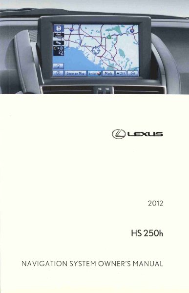 2012 Lexus HS 250h Owner's Manual