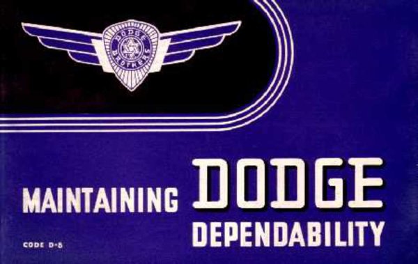 1938 Dodge Deluxe, Truck Owner's Manual