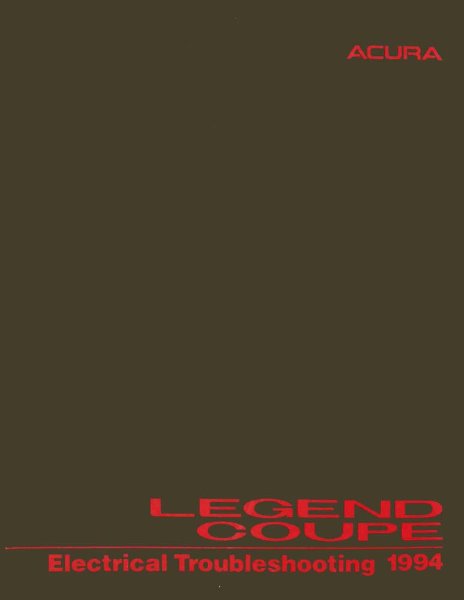 1994 Acura Legend Coupe Factory Shop Service Manual