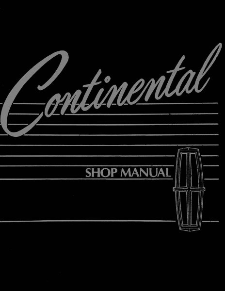 1988 Lincoln Continental Factory Shop Service Manual
