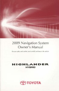2009 Toyota Highlander Hybrid Owner's Manual