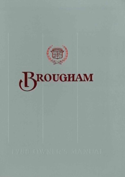1988 Cadillac Brougham Owner's Manual