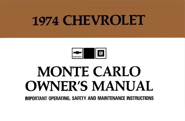 1974 Chevrolet Monte Carlo Owner's Manual
