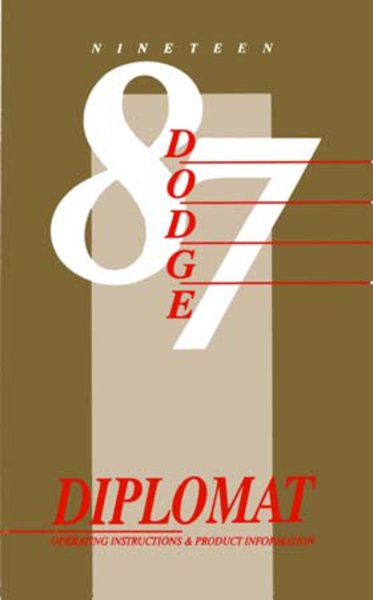 1987 Dodge Diplomat Owner's Manual