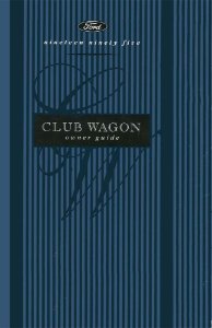 1995 Ford Econoline Club Wagon Owner's Manual