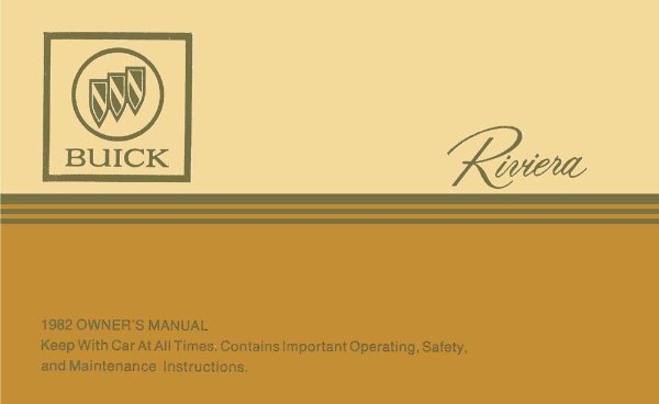 1982 Buick Riviera Owner's Manual
