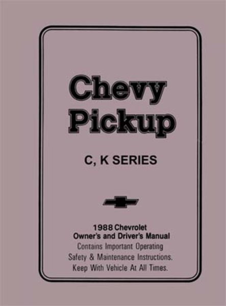 1988 Chevrolet Silverado 1500, Silverado 2500, Silverado 3500 Owner's Manual
