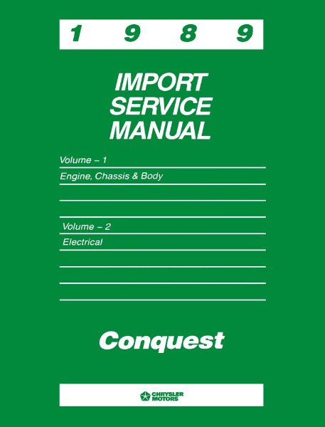 1989 Chrysler Conquest Factory Shop Service Manual