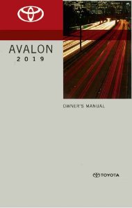 2019 Toyota Avalon Owner's Manual