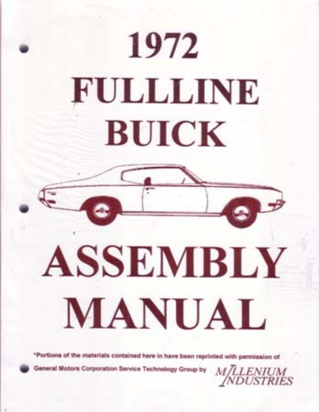 1972 Buick Assembly Manual Book Rebuild Instructions Illustrations Drawings