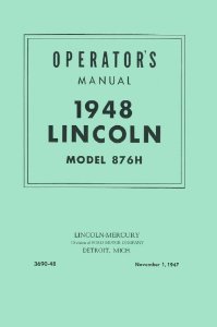 1948 Lincoln 876H Series Owner's Manual