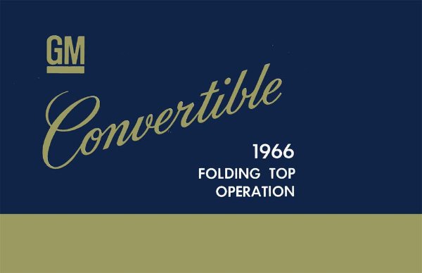 1966 Fisher Convertible Top Owner's Manual
