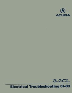 2001-2003 Acura CL 3.2  Electrical Troubleshooting, ETM Wiring Diagrams Manual