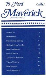 1976 Ford Maverick Owner's Manual