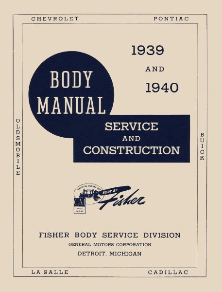 1939 1940 Buick Cadillac Chevrolet Body Service Shop Repair Manual Glass Trim