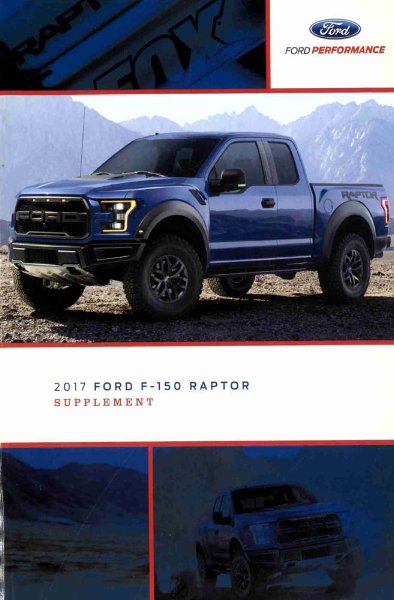 2017 Ford Raptor Supplement ONLY Owner's Manual