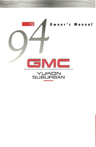 1994 GMC Yukon/Suburban Owner's Manual