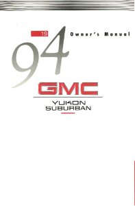 1994 GMC Yukon/Suburban Owner's Manual