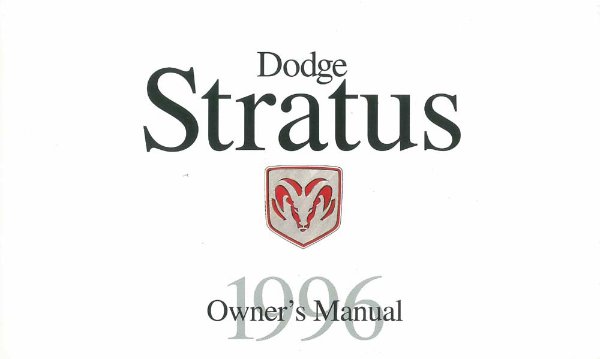 1996 Dodge Stratus Owner's Manual
