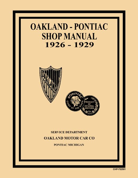 1926–1929 Pontiac All Models Factory Shop Service Manual