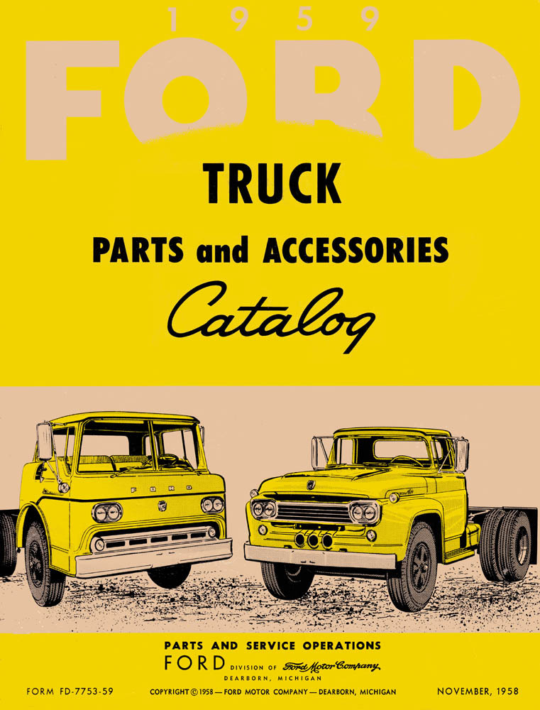 1959 Ford Truck Part Numbers Book List Catalog Interchange Drawings