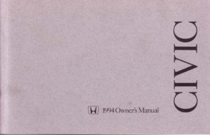 1994 Honda Civic Sedan Owner's Manual