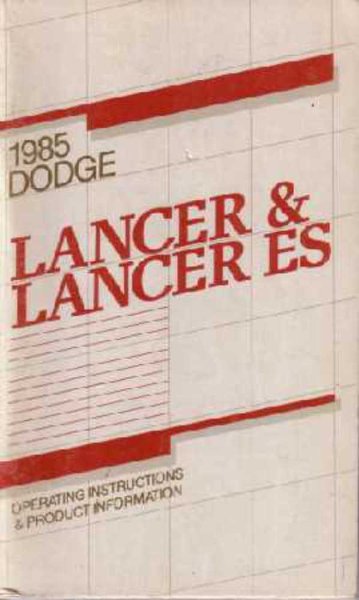 1985 Dodge Lancer Owner's Manual