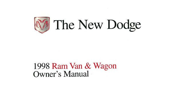1998 Dodge Ram Van, Ram Wagon Owner's Manual