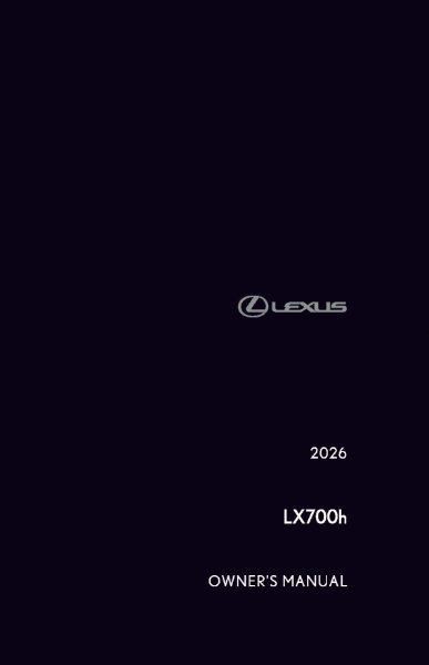 2026 Lexus LX 700H Owner's Manual