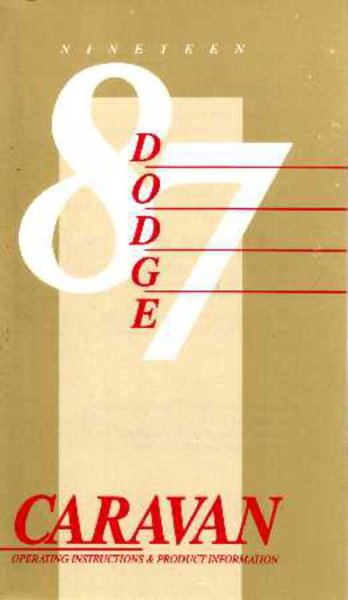 1987 Dodge Caravan Owner's Manual