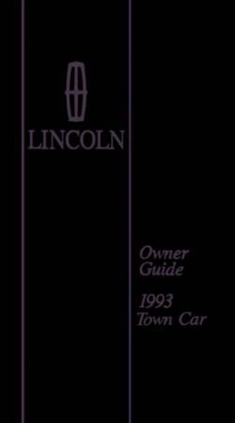 1993 Lincoln Town Car Owner's Manual