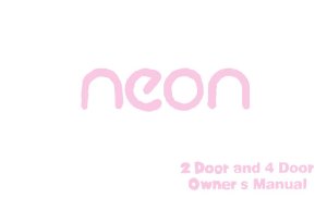 1994 Chrysler Neon Owner's Manual