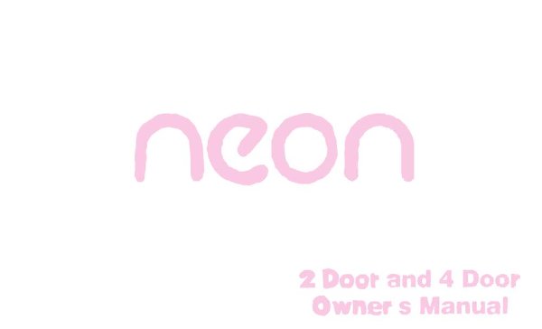 1994 Chrysler Neon Owner's Manual