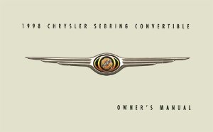 1998 Chrysler Sebring Convertible Owner's Manual