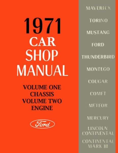 1971 Ford Lincoln, Mercury - All Models Factory Shop Service Manual