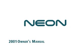 2001 Chrysler Neon Owner's Manual