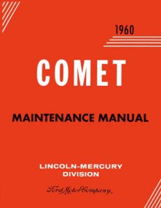 1960 Mercury Comet Factory Shop Service Manual