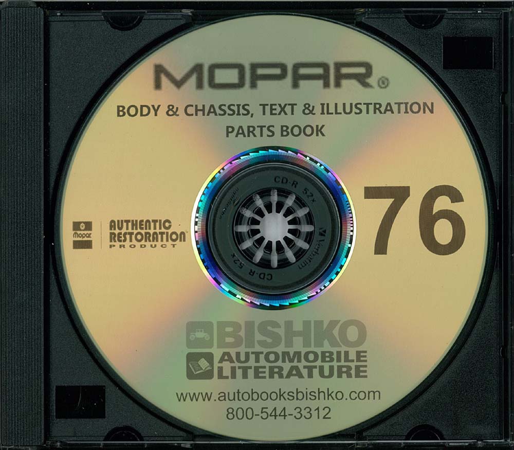 1976 MOPAR (CHRYSLER, PLYMOUTH & DODGE) Body & Chassis, Text & Illustration Part Book