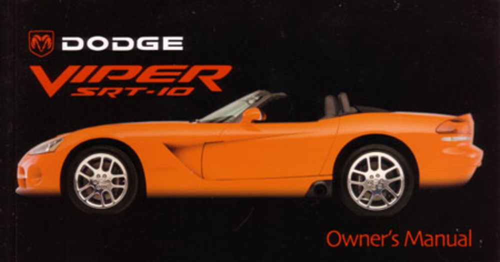 2003 Dodge Viper Owners Manual User Guide