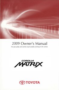 2009 Toyota Matrix Owner's Manual
