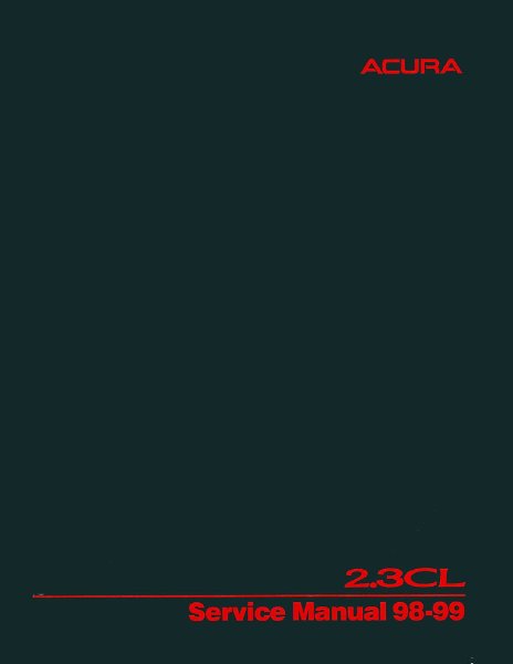 1998–1999 Acura 2.3CL Factory Shop Service Manual