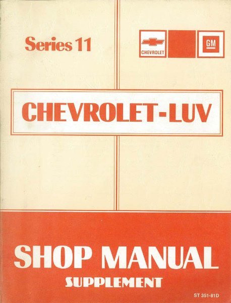 1981 Chevrolet Luv Truck Diesel Supplement Factory Shop Service Manual