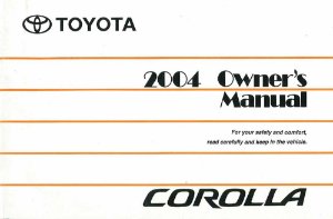 2004 Toyota Corolla Owner's Manual