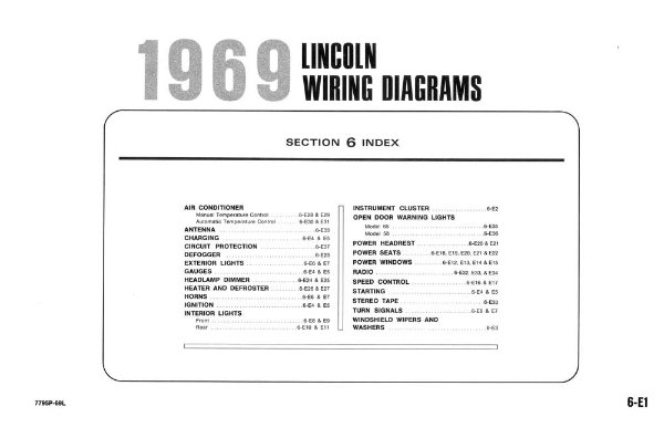 1969 Lincoln Continental, Mark III Wiring Diagrams Manual