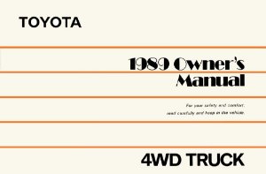 1989 Toyota Pickup (4WD) Owner's Manual